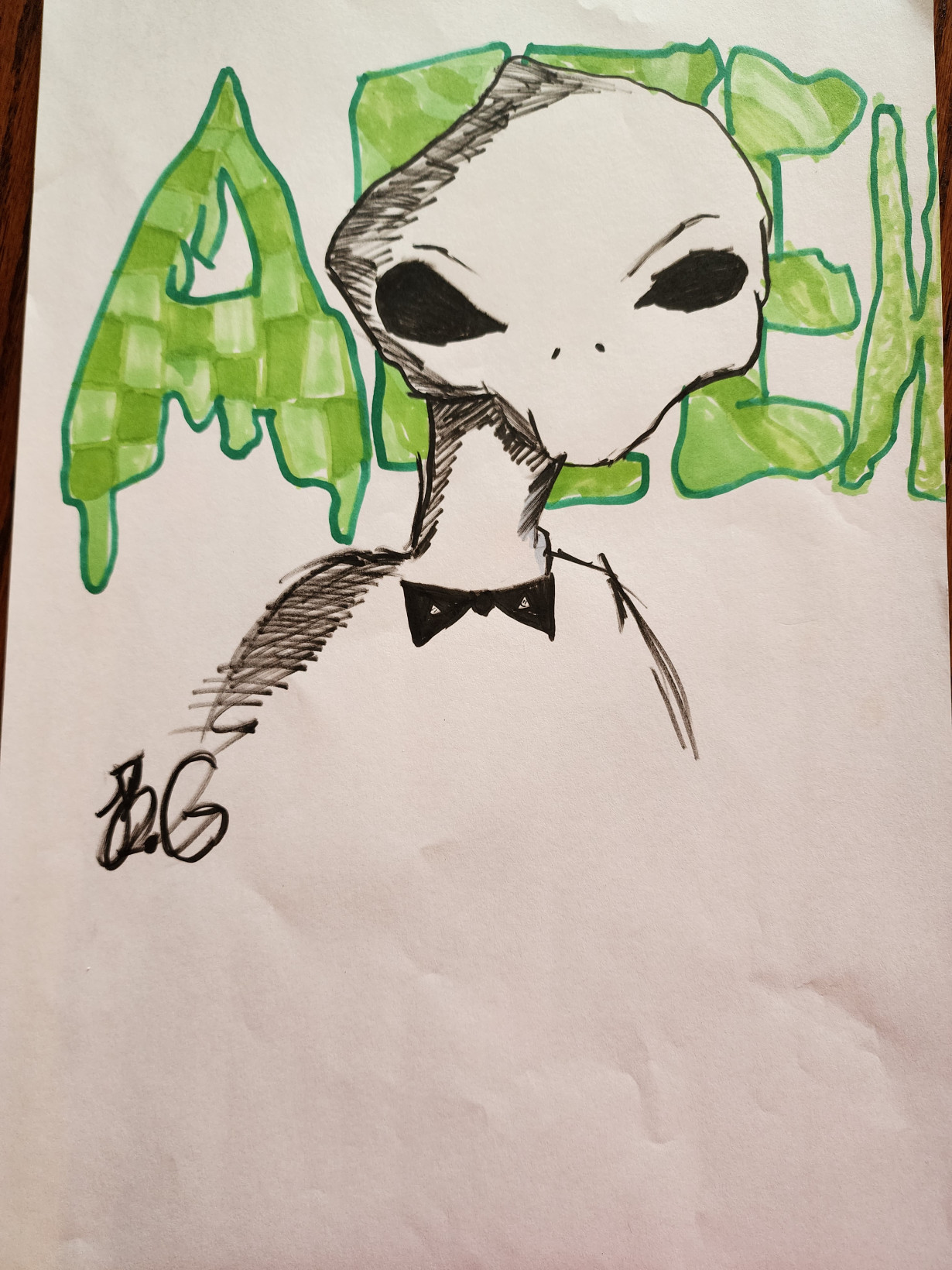 Alien with bow tie