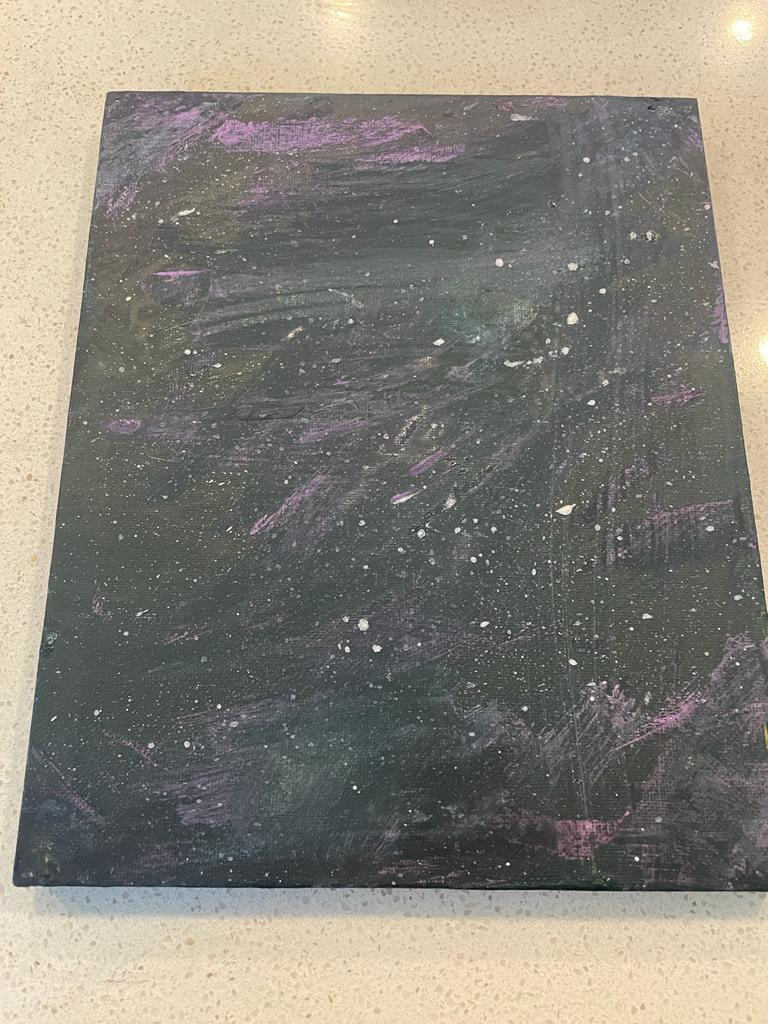 The first green galaxy on canvas