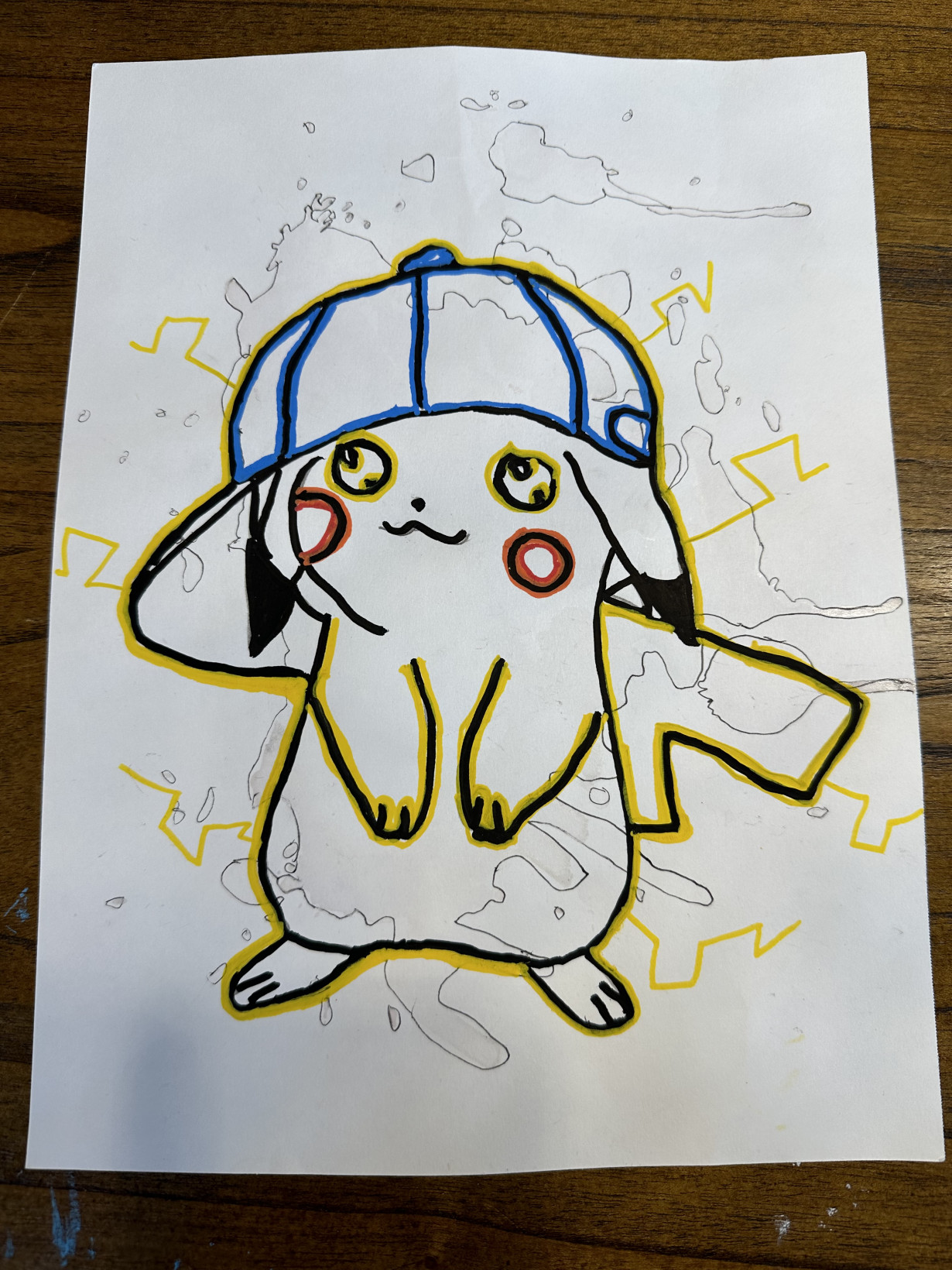 Spill Effect Pikachu with color